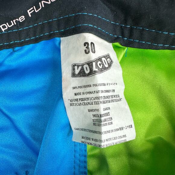 Volcom 38ER Men’s 30 Board Shorts 21” Length Cinch Fly Colorblock - Picture 4 of 8